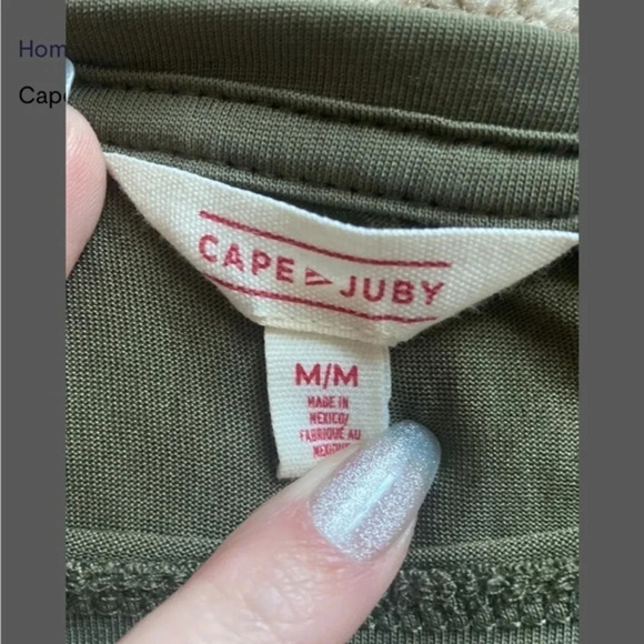 Cape Juby, Army Green Blouse, Size Med, Excellent Condition - Picture 3 of 3